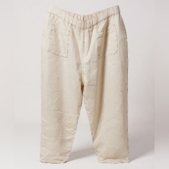 Cubavera Women's Winter White Drawstring Linen Slacks - Picture 4 of 4